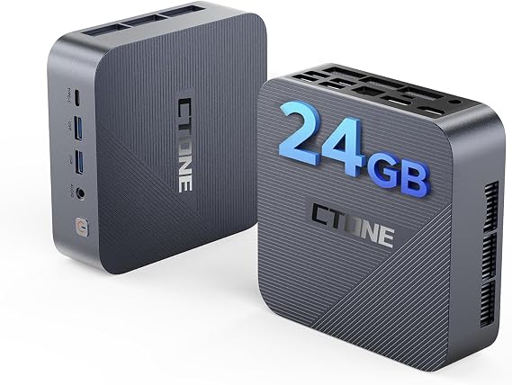 CTONE Mini PC Iηtel Core i5-12450H 24GB LPDDR5 RAM 512GB NVMe SSD Mini Computer with Triple 4K Display WiFi 6 Bluetooth 5.2 Gigabit LAN USB-C Wiηdows 11 Pro Business/Office