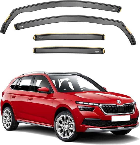 ISPEED Wind Deflectors for SKODA KAMIQ 2019-2026 5 Door SUV 4pc Set - Keep Your Car Ventilated In Rain - Reduce Wind Turbulence - Tinted In-Channel Type