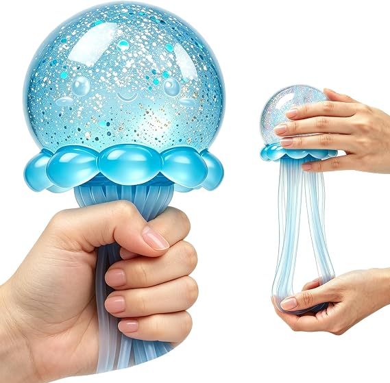 Glitter Jellyfish Squishy Octopus Stress Ball Slow Rising Jellyfish Squishies