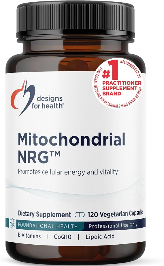 Designs for Health Mitochondrial NRG, 120 Capsules | Bioactive B Vitamins & Antioxidants, Energy Support & Reduction of Tiredness, Vegan, Non-GMO