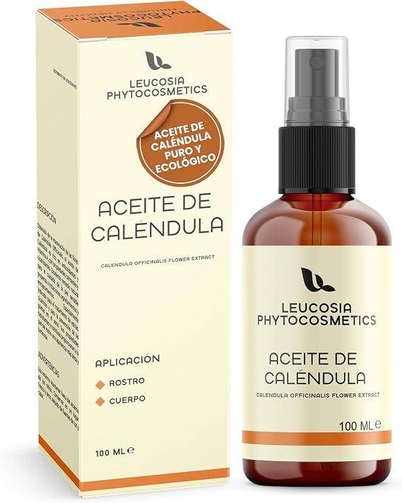 Calendula Oil 100ml Pure Natural 100%, Nourishing and Soothing for Sensitive and Delicate Skin, Ideal for Babies and Adults, Body Moisturizer Massage Oil