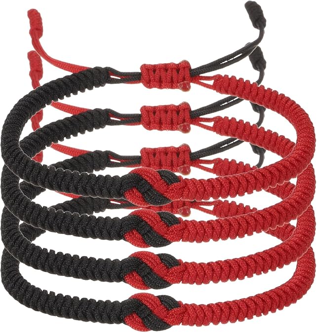 PATIKIL Matching Bracelets for Couple, Knots Braided String Bracelets Adjustable Tibetan Protection String Woven Rope Wristbands
