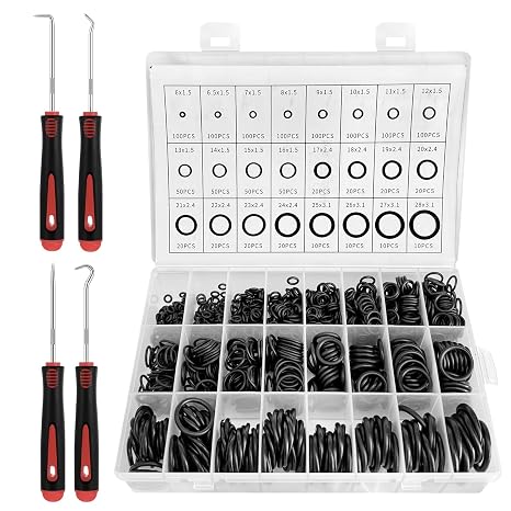 1200Pcs O Rings Rubber Assorted Seal Kit 24 Sizes Rubber Washers Assorted