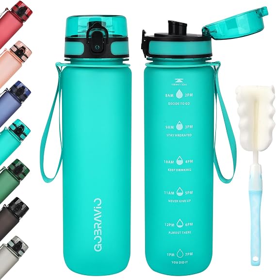 Water Bottle 1l BPA Free Sports Bottle Leakproof Dishwasher Safe for Teenager, Adult, Sports, Hiking, Gym, Outdoor, School & Office