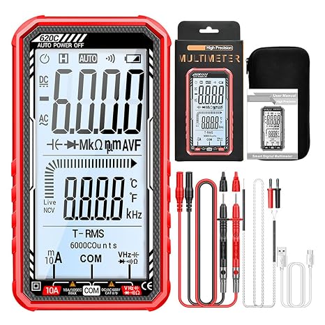 Smart Digital Multimeter, Auto-Ranging Anti-Burn Volt Meter with T-RMS