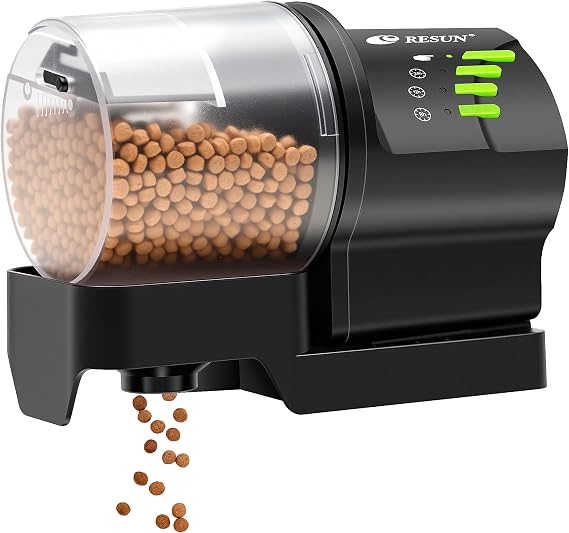 Ycozy Automatic Fish Feeder for Aquarium Auto Food Dispenser with Timer for Small Tank, Aquariums Battery/Plug Powered Smart Feeders for Goldfish/Koi/Turtle | Resun AF2020