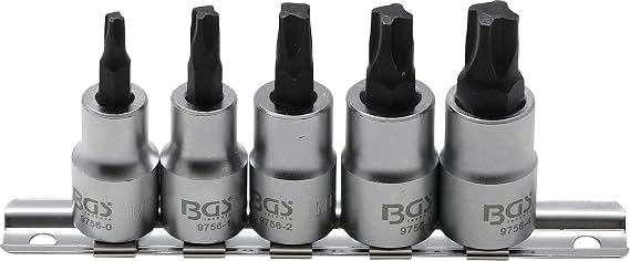 BGS 9756 | Bit Socket Set | 10 mm (3/8") Drive | 4-point Profile (for MTS-Mortorq) MTS0 - MTS04 | 5 pcs.