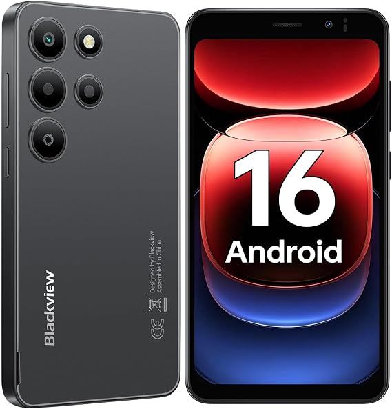 Blackview Wave 2C Mobile Phones Android 16, 5" Smartphone, Black [Energy Class A]