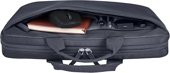 HP 14 inç Laptop Evrak Çantası, Geri Dönüşümlü 600D Polyester, 8L, Dolgulu Bölme, Su Geçirmez, Çıkarılabilir Omuz Askısı, Gri