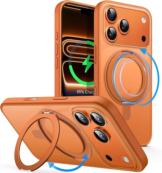 JETech Case with Ring Stand for iPhone 17 Pro Max - Orange
