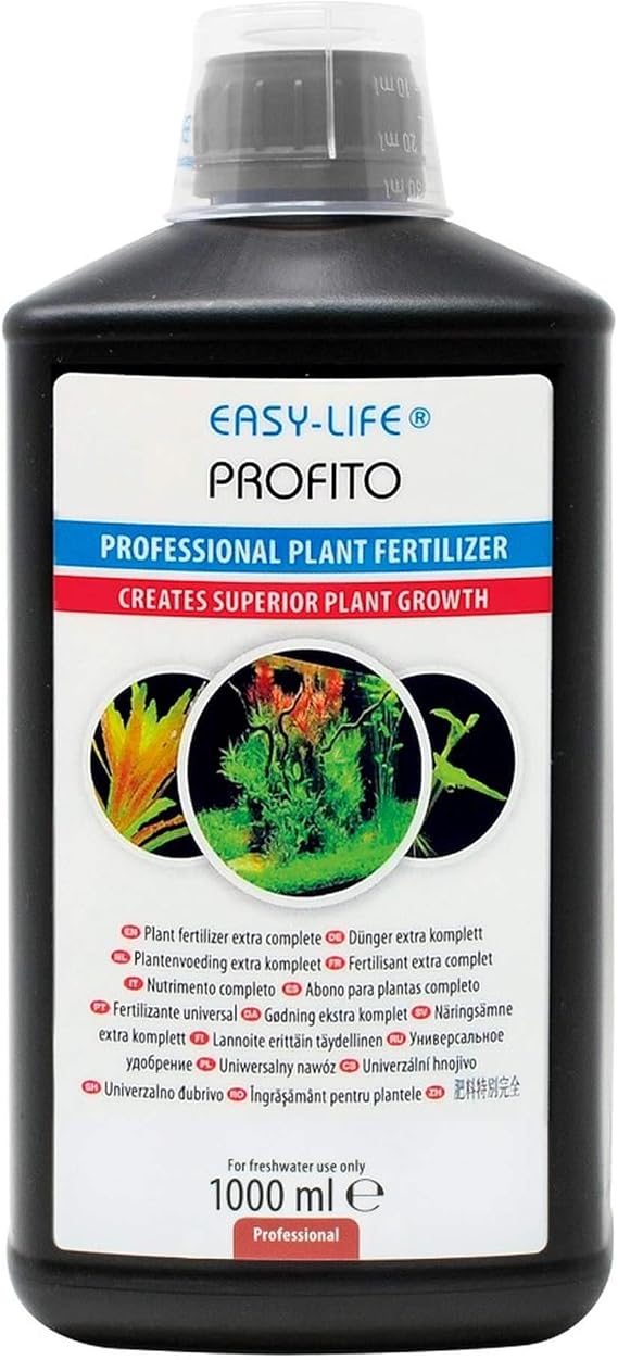 Easy-Life ProFito Universal Aquarium Plant Fertilizer, All-in-One Liquid Fertilizer with Iron, Potassium and Manganese, Stimulates Growth and Color Free of Nitrate and Phosphates, 1000 ml