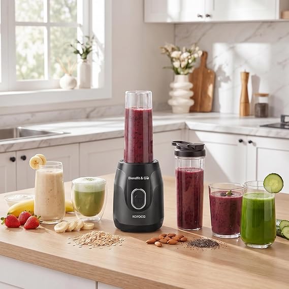 Karaca Blendfit Go Personal Kişisel Smoothie Blender Çift Hazne Siyah 600ml & 400ml