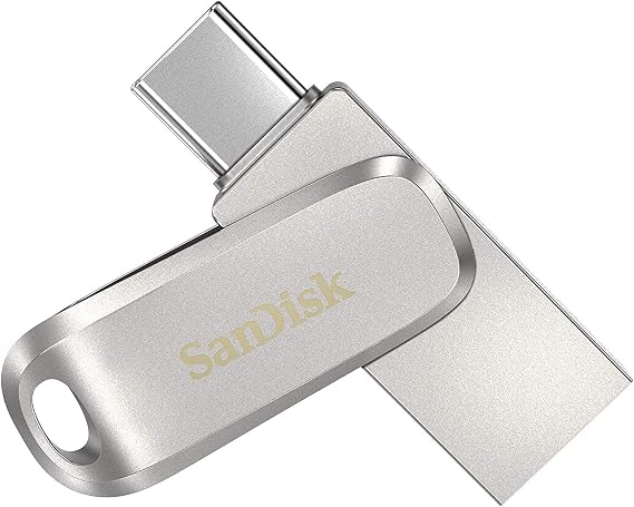 SanDisk Ultra Dual Drive Luxe USB Type-C Sürücü Akıllı Telefon Bellek 64 GB (Mobil Bellek, USB 3.2 Gen 1, Döner Tasarım, 400 MB/s Okuma, USB Sürücü, Otomatik Yedekleme)