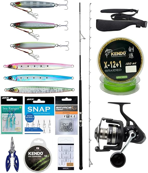 Profesyonel Jig Olta Seti Okuma Azores Shore Jigging Spin 304cm 60-150gr 2 Parça Olta Kamışı&Savage Gear SGS8 4000 FD Olta Makinesi