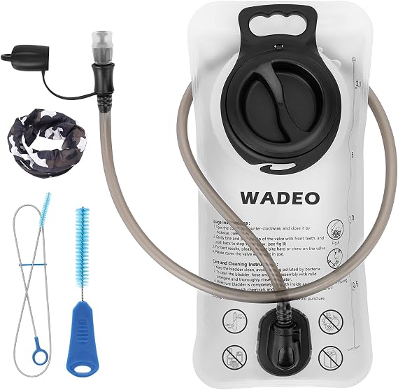 WADEO Hydration Bladder 2L, Leakproof Water Bladder, Cleaning Kit Included