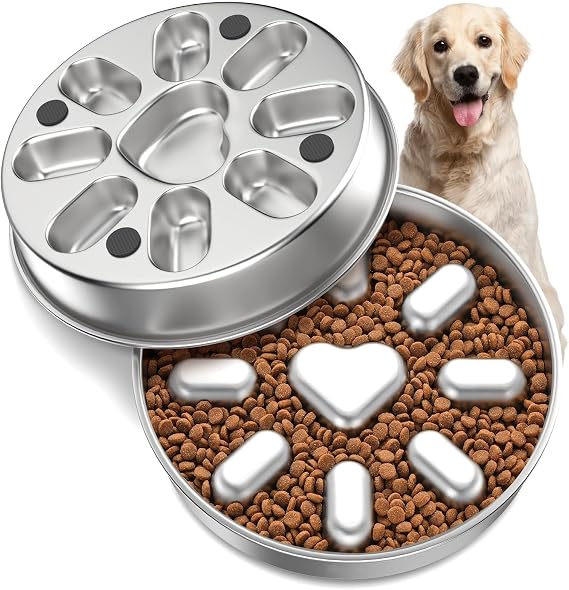 Slow Feeder Stainless Steel Dog Bowl
