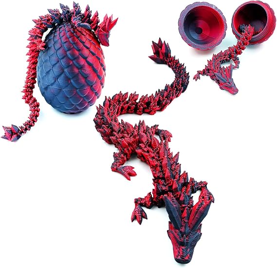 Yeefunjoy 3D Printed Crystal Dragon in Egg 3D Printed Fidget Toy