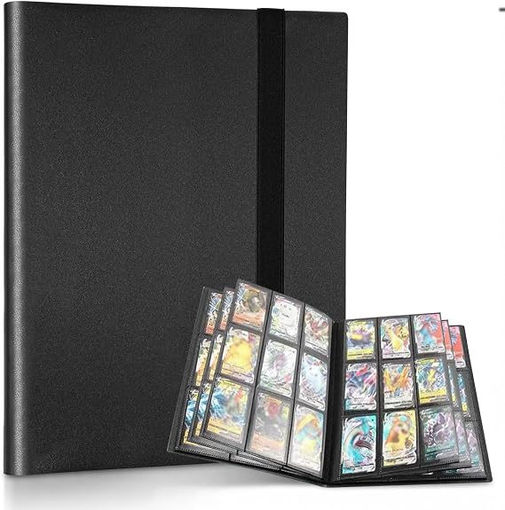 9-Pocket Trading Card Binder, 30 Pages Holding 540 Pockets, PU Trading Card Album Card Folder Card Binder Holder Album for MTG, TCG, Pokemon Yu-Gi-Oh, Basketball Sports Cards, Game Cards