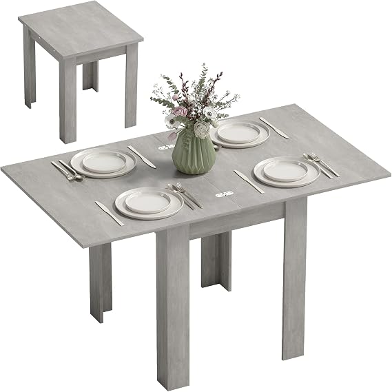 HOMCOM Folding Dining Table for 4-6 140 x 80 x 77.5 cm Grey