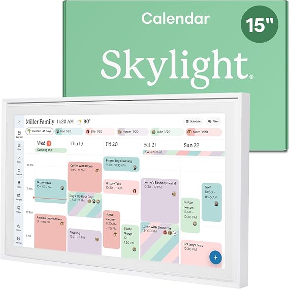Skylight Calendar – 15-inch Digital Calendar & Chore Chart, White
