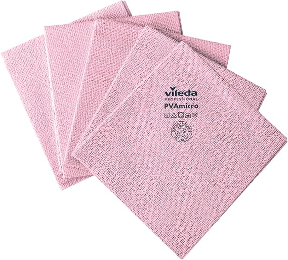 Vileda Professional PVAmicro Red Microfibre Cloth 5 Units