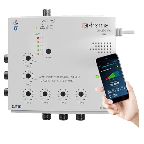 Amplifier connected 6 outputs 23dB