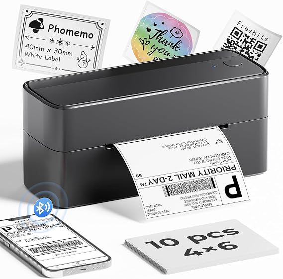 Phomemo 241BT Thermal Label Printer, Shipping Label Printer 4x6, No Ink