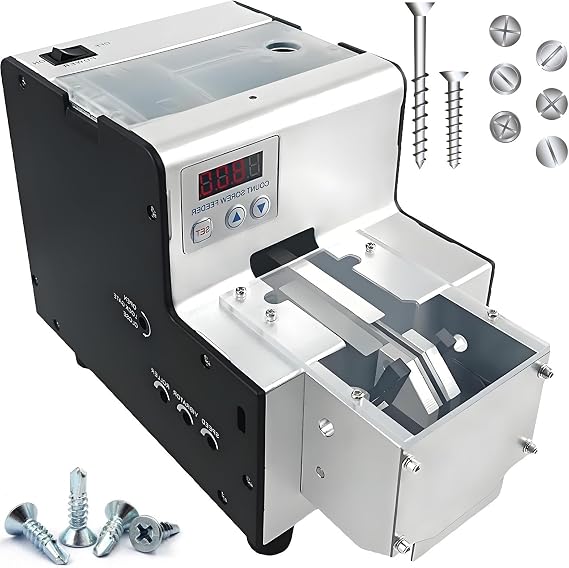 Digital Screw Counting Machine with Hopper, Automatic Screw Arranger for 1.0-5.0mm Diameter Screws, 0-9999 LED Display Electric Counter for Assembly Line