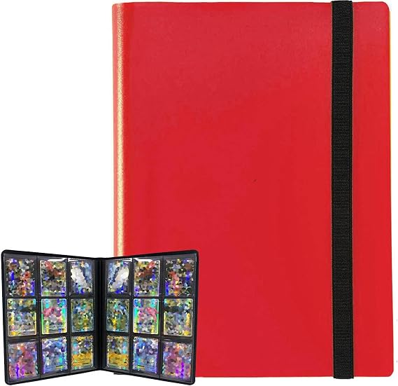 Ticaret Kartı Bağlayıcı Tutucu, Beyzbol Yugioh MTG TCG Kartları için 9 Cep Albümü Kılıfı, Koleksiyon Kartı En İyi Koruma, 20 Sayfa 360 Karta Kadar (Kırmızı)