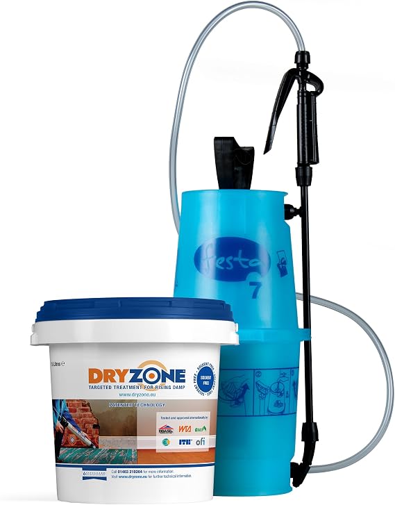 5L Dryzone Damp Proofing Injection Cream (DPC) + 5L Dryzone Pump for The Treatment of Rising Damp