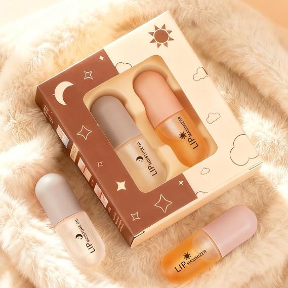 2pcs Lip Plumper - Lip Plumper Extreme, Moisturizing Plumping Lip Gloss for Women, Hydrating & Nourishing Lip Enhancer, Long-Lasting Fuller Lips, Non-Sticky Daily Lip Care