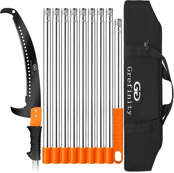 Grefinity Manual Pole Saw for Tree Trimming, 14 FT/4.0M Pruning Saw
