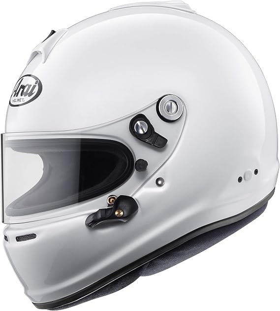 Arai GP-6S (W/M6 Studs) Motorcycle Motorbike Racing Full Face Crash Helmet (White - L)