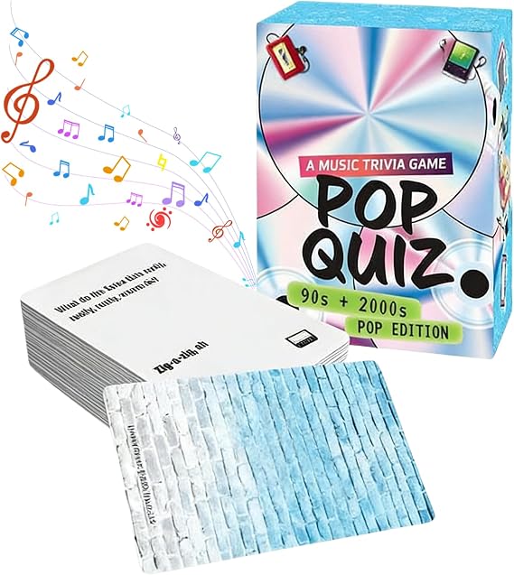 Lyrics Pop Quiz 90s & 2000s Edition Music Trivia Game, Friends Throwback Lyrics Games, Pop Quiz Card Game, 150 Cards Memory Correct Games for Friends, Family