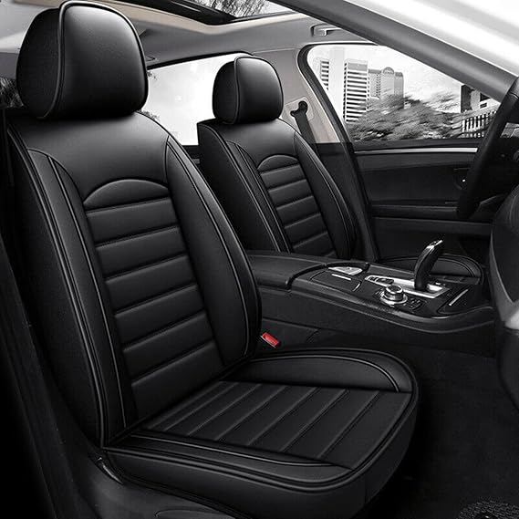 2pc Universal Waterproof PU Leather Front Car Seat Covers for Ford C-Max Edge Fiesta Focus Grand C-max Ka Ka+ plus Kuga Mondeo Mustang Puma S-max car Seat Protector Auto Seat Cushions