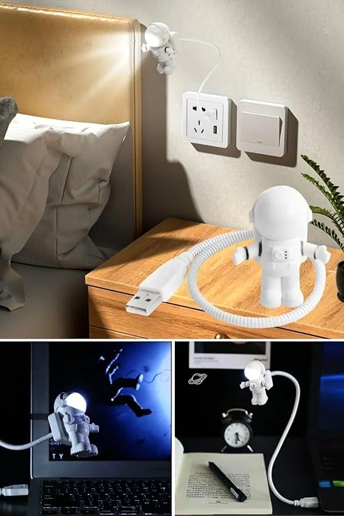 Buffer USB Astronot Gece Lambası, Masa Lambası, Kitap Okuma Lambası Işığı [Enerji Sınıfı G]