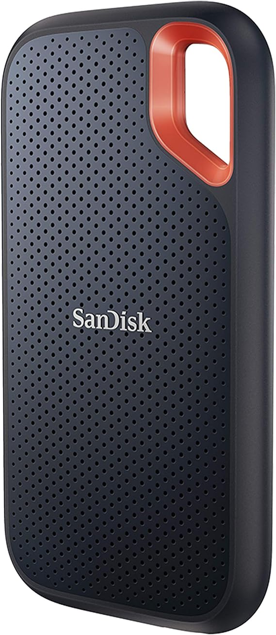 SANDISK 2TB Extreme Portable SSD - Up to 1050MB/s Read Speeds (Older Model) | External SSD, USB-C, Compatible with PC, Mac & Cosoles, IP65 Water & Dust Resistant, 256 bit Encryption, Carabiner loop