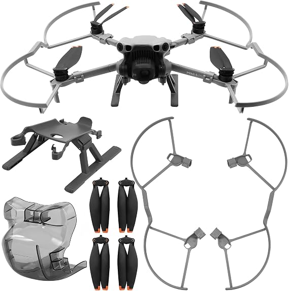 Mini 5 Pro Propellers Guard - with Blades Guards Foldable Landing Gear Legs Gimbal Protector Cover Camera Lens Cap Extension Feet Kit for DJI Mini 5 Pro Drone Accessories