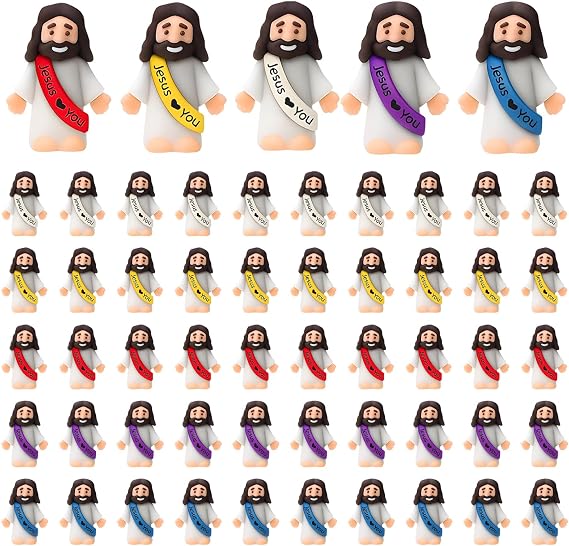 50pcs Mini Jesus Figures, Mini Figures for Home Decor and Collectors, Detailed Religious Figurines, Easter Miniatures Set, Religious Statuettes for Display