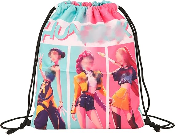 Kpop Drawstring Bags, Swimming Bags for Kids, Waterproof Gym Bag for Kids Adults Teenagers School Sports Travel