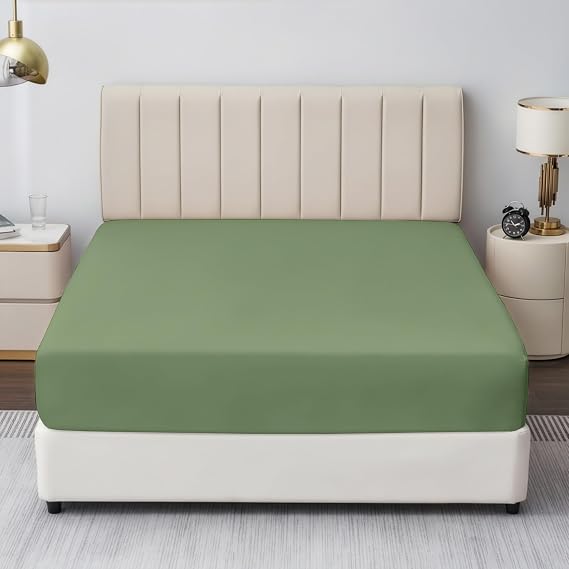 King Fitted Sheet - 600 Thread Count Egyptian Cotton, Cooling Sateen Weave Bed Sheet, 16-Inch Deep Pockets with No-Pop Elastic, Soft, Durable, and Breathable Bottom Sheet (Sage Green)