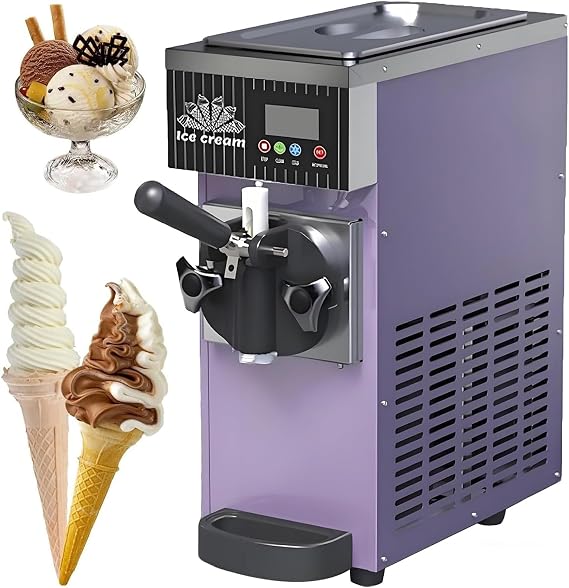 Countertop Ice Cream Maker with LCD Touch Panel, Pre-Cooling and Auto Clean Features