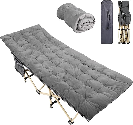 REDCAMP Folding Camp Beds for adults with 2.5" Thick Mattress,Grey