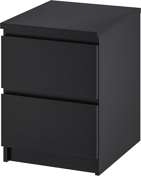 IKEA MALM Chest of 2 Drawers, 40x55 cm, Black-Brown