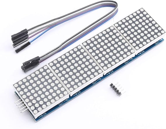 DEVMO MAX7219 Dot LED Matrix MCU Control LED Display Module for Ar-duino Raspberry Pi Microcontroller with 5 Pin Line
