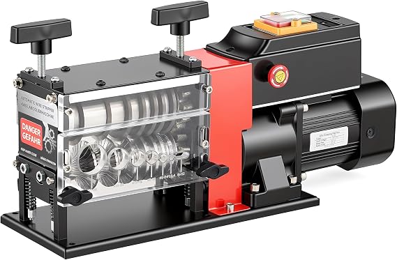 CREWORKS Automatic Wire Stripper Machine, 7 Channel 7 Blade Electric Wire Stripping Machine for 1.5-28 mm Scrap Wire, 60W Cable Stripping Tool for Wire Recycling