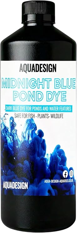 AquaDesign MIDNIGHT BLUE Liquid Pond Dye 500ML For Ponds And Water Features TREATS 2,500L