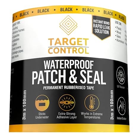 Pond Liner Repair Kit 3M x 100mm Black Butyl Waterproof Tape