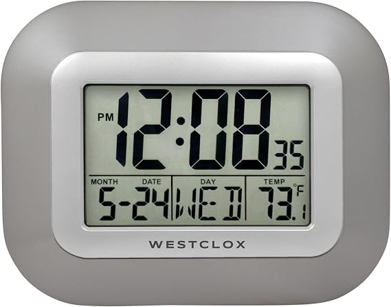 Westclox 9" Digital Wall Clock Silver