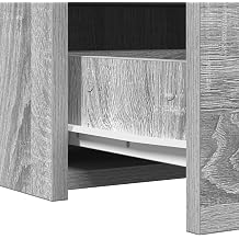 Gray Wall Mounted Dressing Table with Mirror, Textured Modern Vanity for Makeup and Grooming, Spacious Drawer and Flat Mirror Included, Durable Engineered Wood